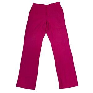 Lauren Ralph Lauren pants women's 8 pink fuchsia 100% silk straight leg lined